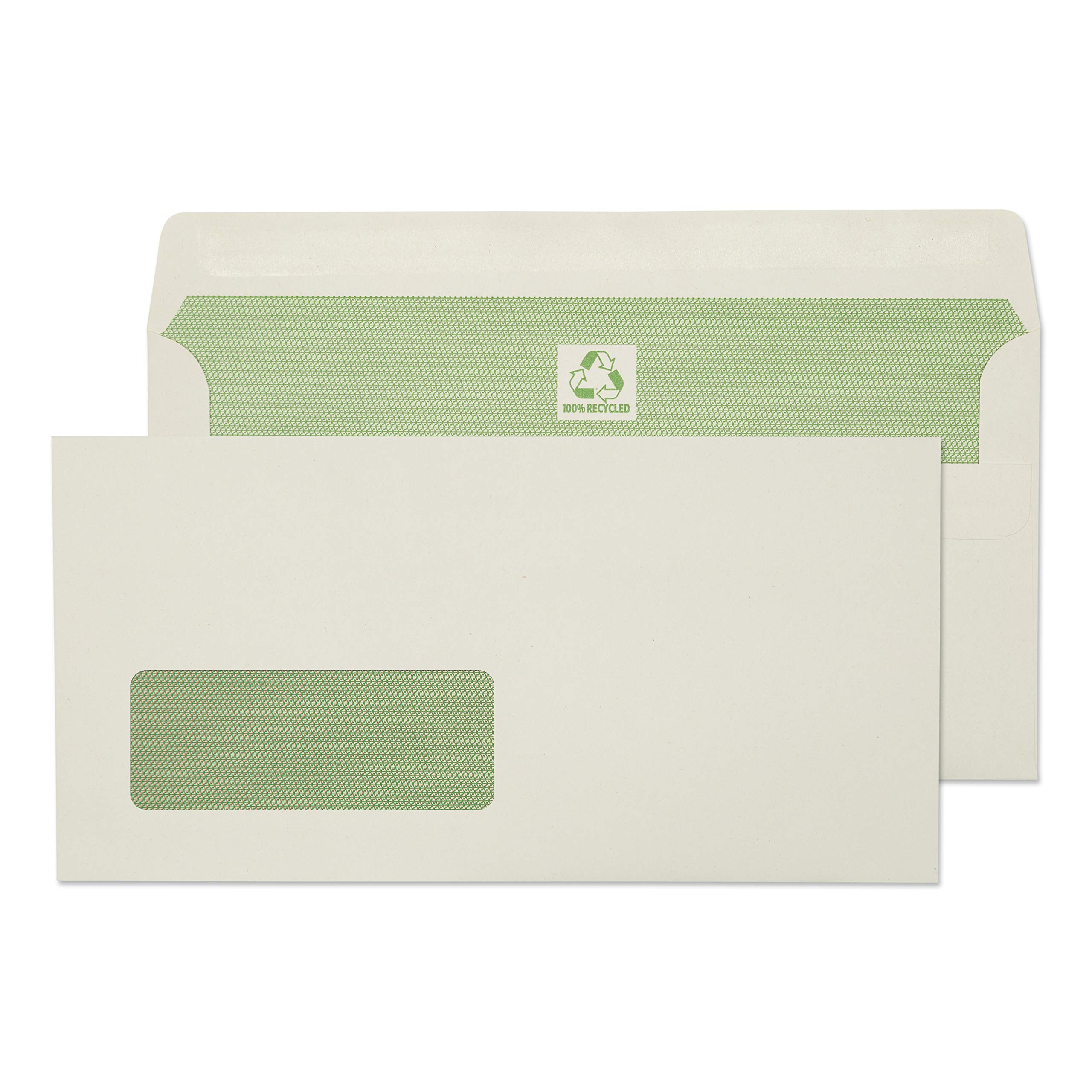 Blake Environmental - 100% Recycled Envelopes DL (110 x 220mm) - Pack of 500 - Premium Thickness 90GSM - Self Seal - Natural White Envelopes - FSC Certified - Stationery & Business Supplies (RE4360)