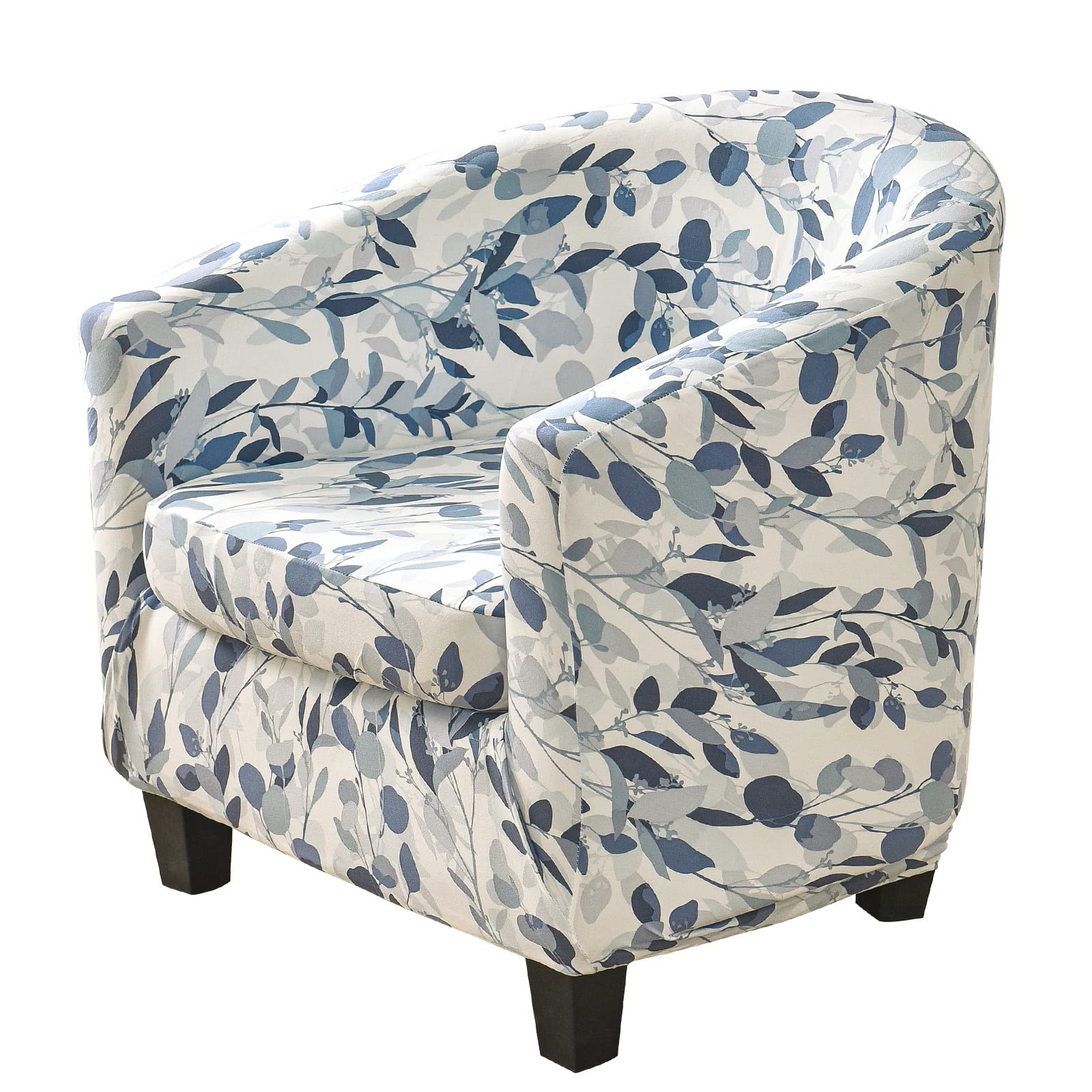 Tub Chair Covers 2 Piece Set - Upgraded 2 IN 1 Design Bucket Chair Covers High Stretch Printed Soft Club Chair Covers Armchair Slipcovers for Dining Living Room Cafe Bar Office Reception (Print 9)