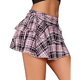 Avidlove Mini Skirts for Women Casual Micro Y2K Pleated Skirt Layered Ruffle Short Skirts Cheer Skirt Cosplay Outfits S-XXL