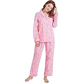 TONY AND CANDICE Women’s 100% Cotton Pajamas, Long Sleeve Woven Pj Set Sleepwear