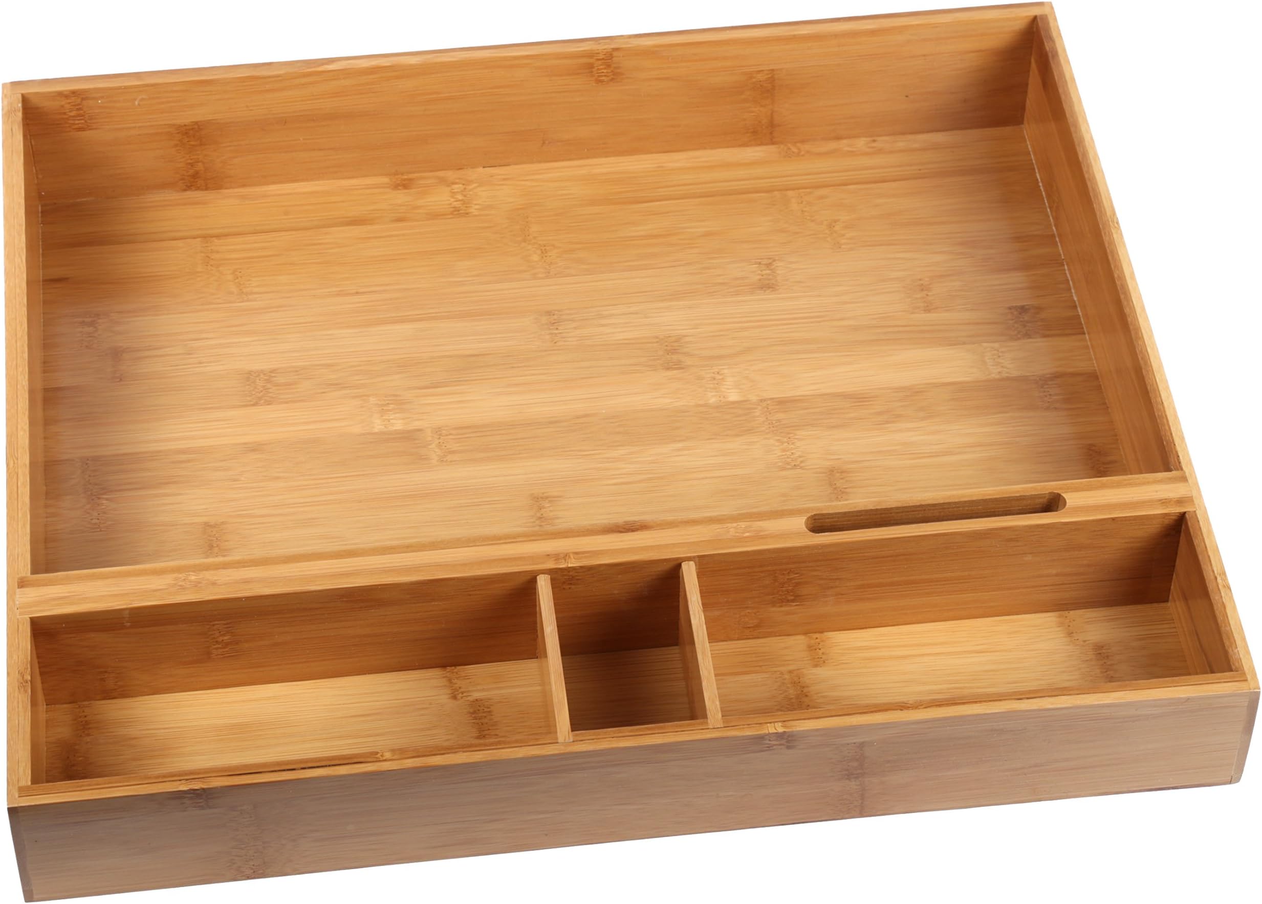 Natural Bamboo Multipurpose Organizer, Coffee Machine Accessories Storage Tray