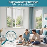 YANGTE Fly Screens for Windows 4 Pack 130x150 cm with 4 Rolls Velcro Tape view 4