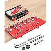 TANYO Shelf Pin Jig and Hinge Jig 2 In 1, 1/4 Inch Adjustable Shelf Pin Drilling Jig, Aluminum Shelf Jig for 5mm Straight Holes, Cabinet Hardware Jig Woodworking Tool Drill Guide