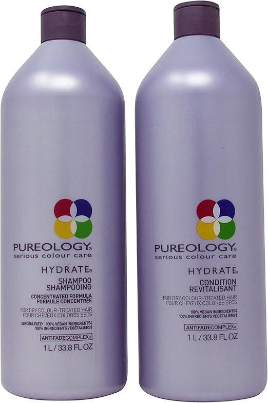 Pureology Hydrate Liter SetShampoo & Conditioner 33.8Oz Duo W/Antifade