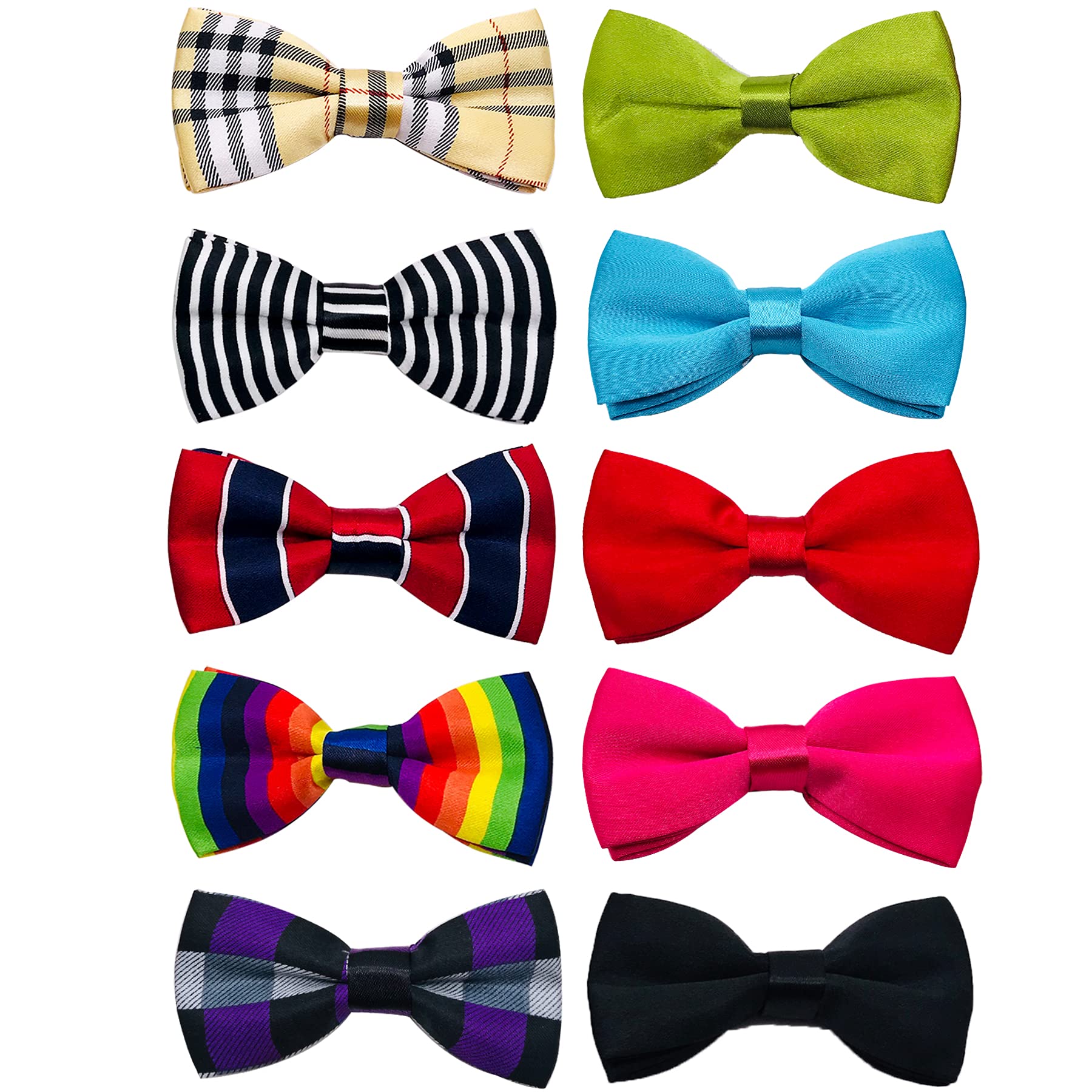 JpGdn 10pcs Small Dogs Collar Attachment Bows Ties for Puppies Cats Birthday Party Adjustable Bowties Sliding Bows Neckties Grooming Accessories Costumes Wedding