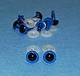 Pack of 5 Pairs - Blue Eyes with Plastic Backs - 15mm - Safety Eyes for Soft Toy or Teddy Bear Making