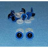 Pack of 5 Pairs - Blue Eyes with Plastic Backs - 15mm - Safety Eyes for Soft Toy or Teddy Bear Making