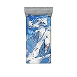 Ambesonne Mountain Fitted Sheet & Pillow Sham