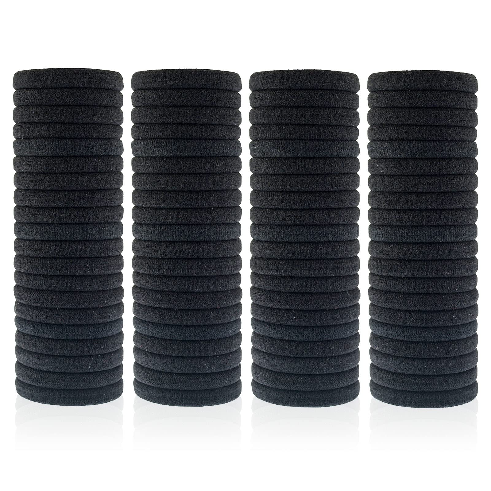 Photo 1 of 100 Pack Seamless Hair Ties for Women Girls Ponytail Holders for Thick Hair (Black)