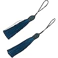 20pcs 15.5cm/6 Inch Silky Floss Bookmark Tassels with 2-Inch Cord Loop and Small Chinese Knot for Jewelry Making, Souvenir, Bookmarks, DIY Craft Accessory (Dark Teal)