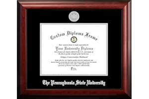 Campus Images NCAA Penn State Nittany Lions Unisex Silver Embossed Diploma Frame Penn State University 11W x 8.5H Silver Embossed Diploma Frame, Brown, One Size
