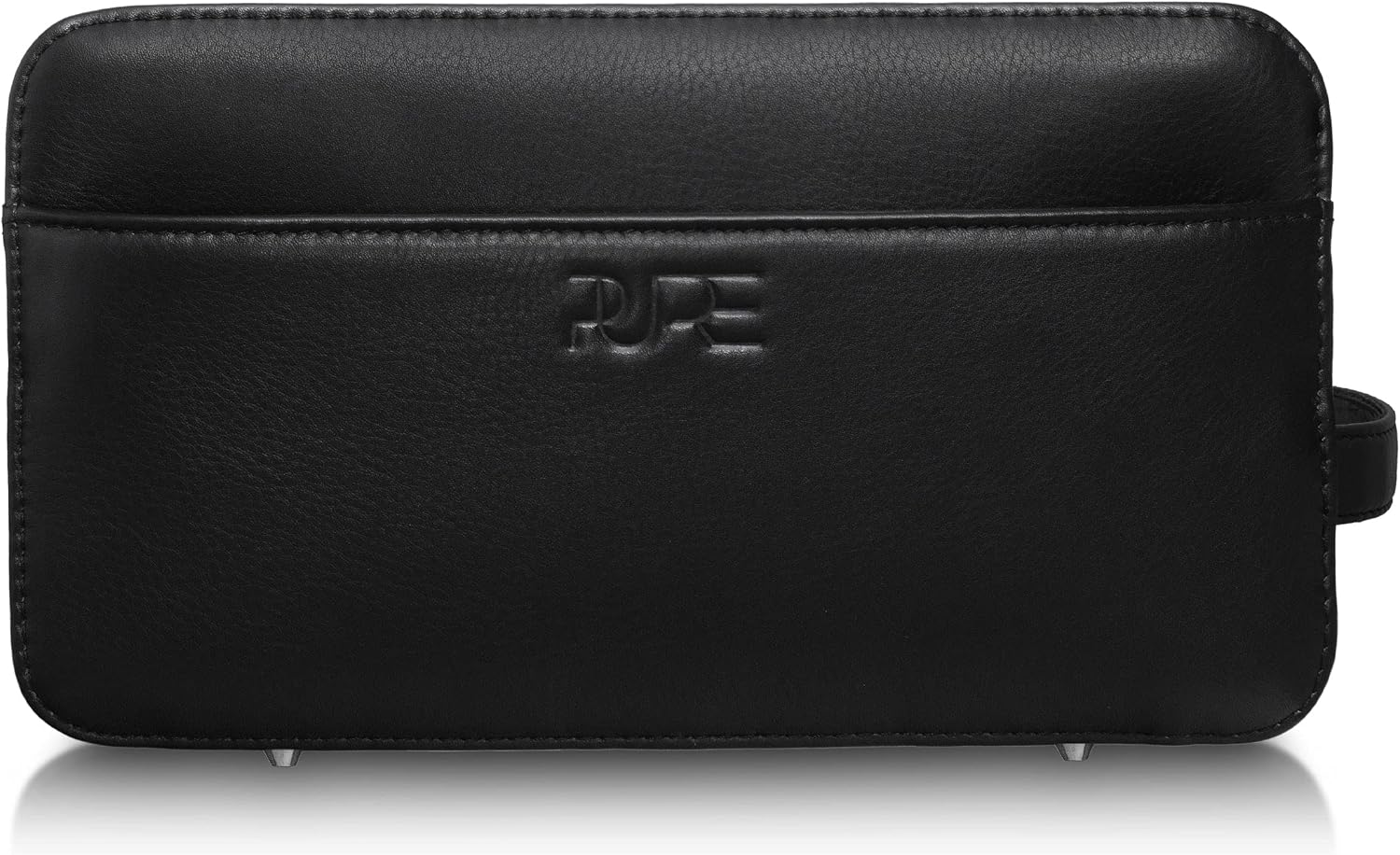 Atlas XL Leather Toiletry Bag for Men, Handcrafted Travel Wash Bag & Dopp Kit in Premium Leather, Midnight Black - Image 5