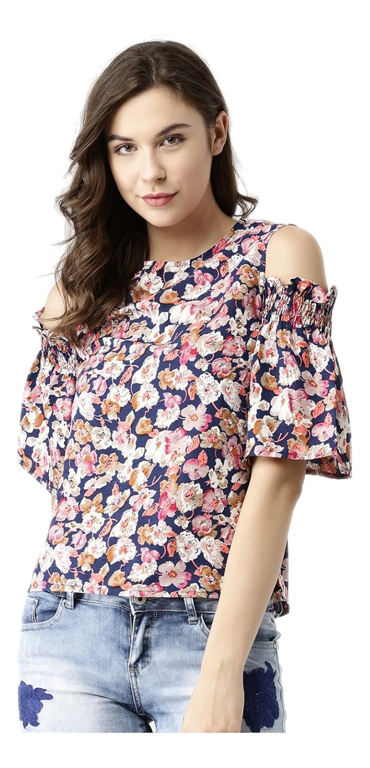 marie claire women's top (mc668a--s, multi-coloured, small)