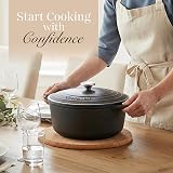 Nuovva Non-Stick Aluminium Pot with Lid 4L 24cm Deep Dutch Oven view 2