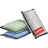 FAYINA 2-Sided Premium Microfiber Dish Sponge and Scrubber 3 Pack Variety - Heavy Duty Scouring Non-Scratch Multi-Surface