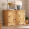 Furniture Dash Solid Wood Buffet Sideboard 51.9" W, 16.9" D, 31.7" H - 3 Doors & 2 Drawers - Farmhouse Storage Cabinet, Farmhouse Furniture - Cupboard Console Table, Ideal for Living Room