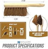 TDBS The Dustpan and Brush Store Twin Pack Soft & Stiff Hand Brushes Natural view 3