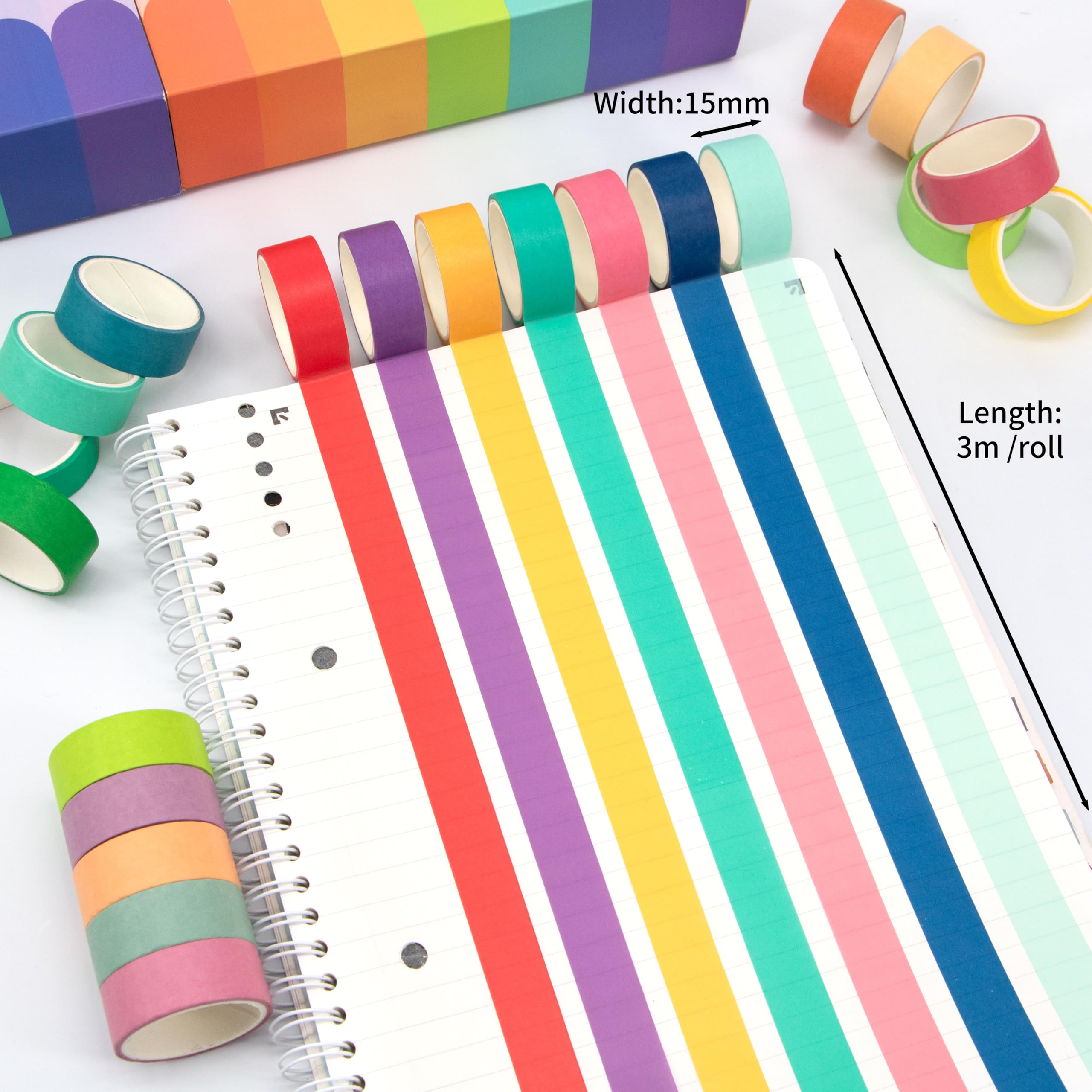 Washi Tape Set 30 Rolls, Decorative Tape, Colored Tape, Scrapbook Tape, Craft Tape for Scrapbook Supplies, Journaling, Washy Tape, Washy