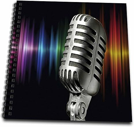 Amazon Com 3d Rose Image Of Silver Retro Microphone Drawing Book