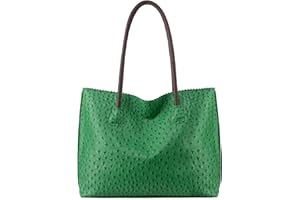 Milan Chiva Tote Bag for Women with Zipper Large Ostrich Vegan Leather Shoulder Purses and Handbags
