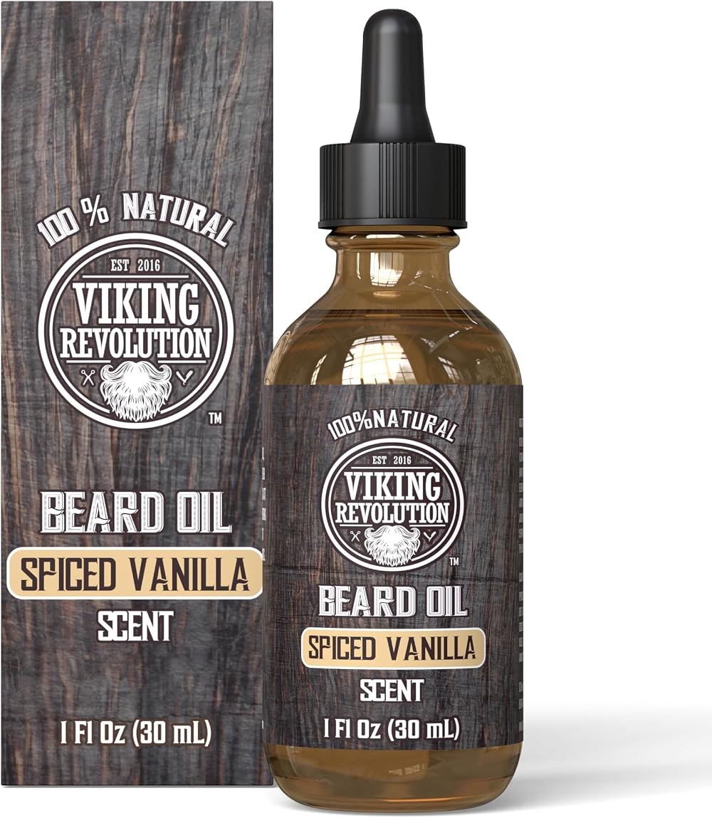 Viking Revolution Beard Oil All Natural Spiced Vanilla 30 ml with Argan & Jojoba