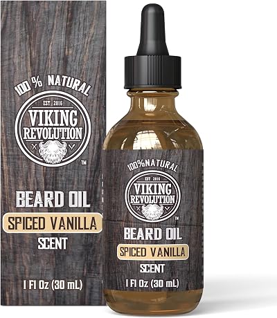 Viking Revolution Beard Oil All Natural Spiced Vanilla 30 ml with Argan & Jojoba