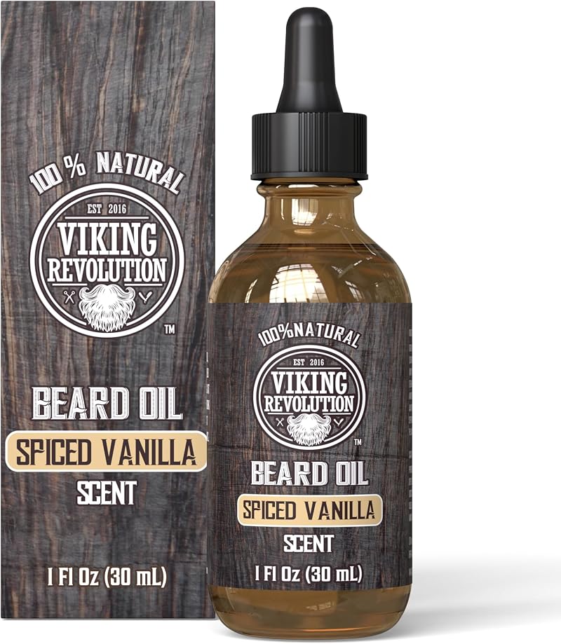 Viking Revolution Beard Oil All Natural Spiced Vanilla 30 ml with Argan & Jojoba