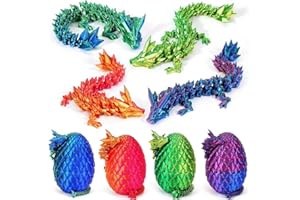 Lot de 4 mini œufs de Pâques en cristal articulés 3D - Œufs de dragon avec intérieur - Décoration de bureau - 20,3 cm - Style