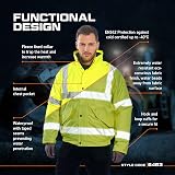 Portwest S463 Hi-Vis Winter Bomber Jacket Waterproof EN342 40+ UPF XL view 6