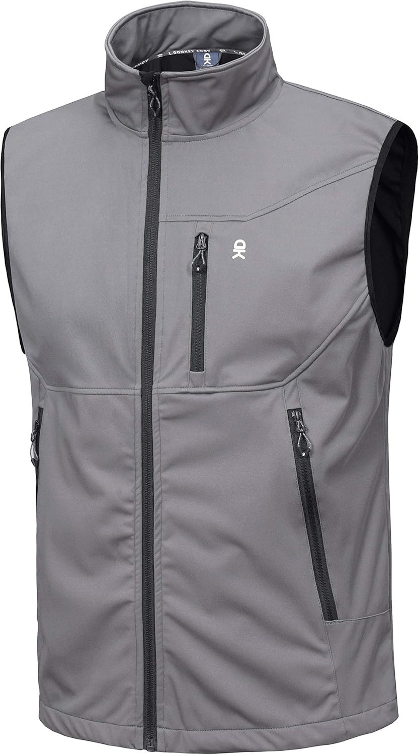 Little Donkey Andy Men's Lightweight Softshell Vest, Windproof Sleeveless Jacket for Travel Hiking Running Golf: Clothing