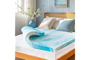Marsail 3-inch Twin XL Memory Foam Mattress Topper, Gel Infused Cooling Mattress Topper, Soft Mattress Topper for Sleeper Sofa, RV, Camper, CertiPUR-US Certified