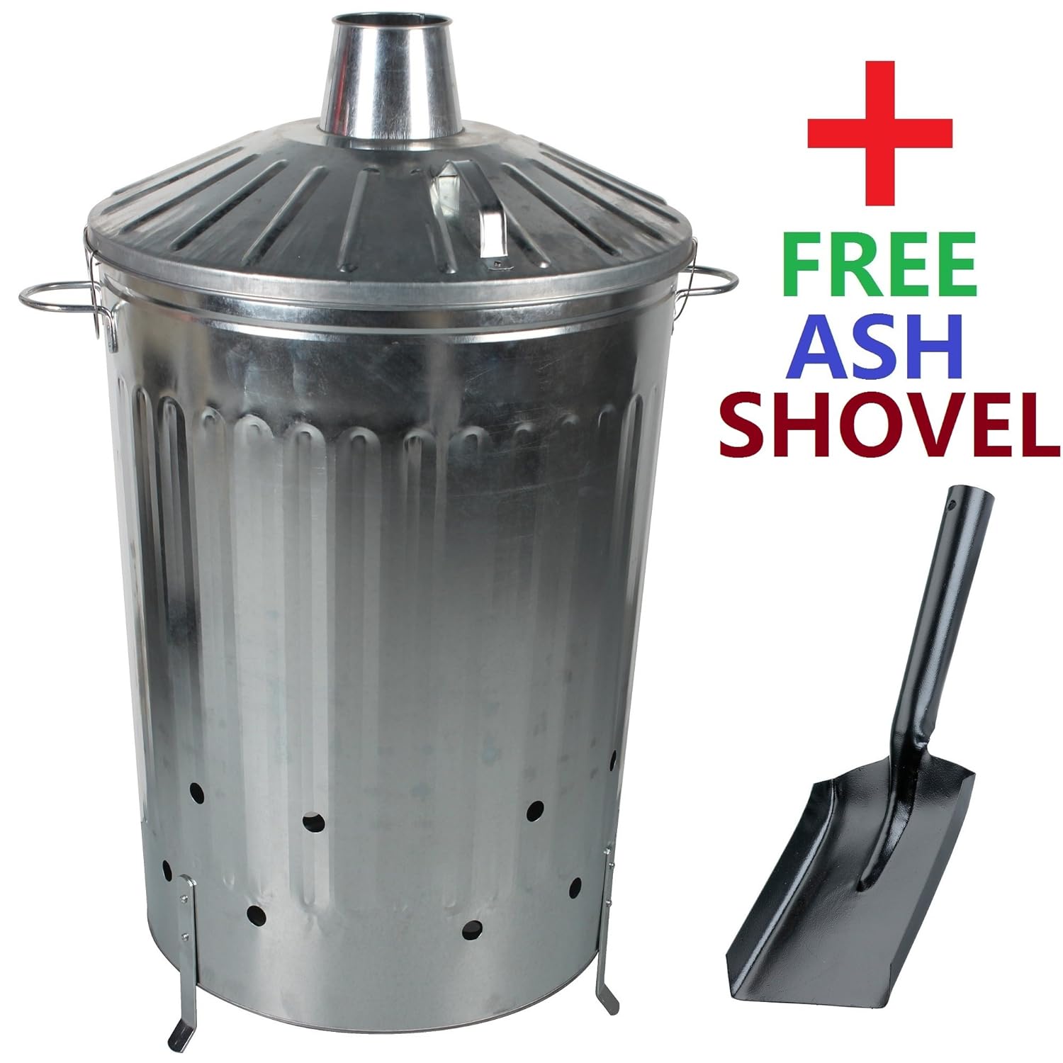 CrazyGadget 125 Litre 125L Extra Large Galvanised Metal Incinerator