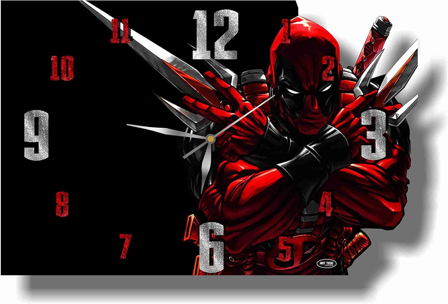 Amazon Com Orangestudio Deadpool 11 X 17 Handmade Wall Clock Get Unique Decor For Home Or Office Best Gift Ideas For Kids Friends Parents And Your Soul Mates Home Kitchen