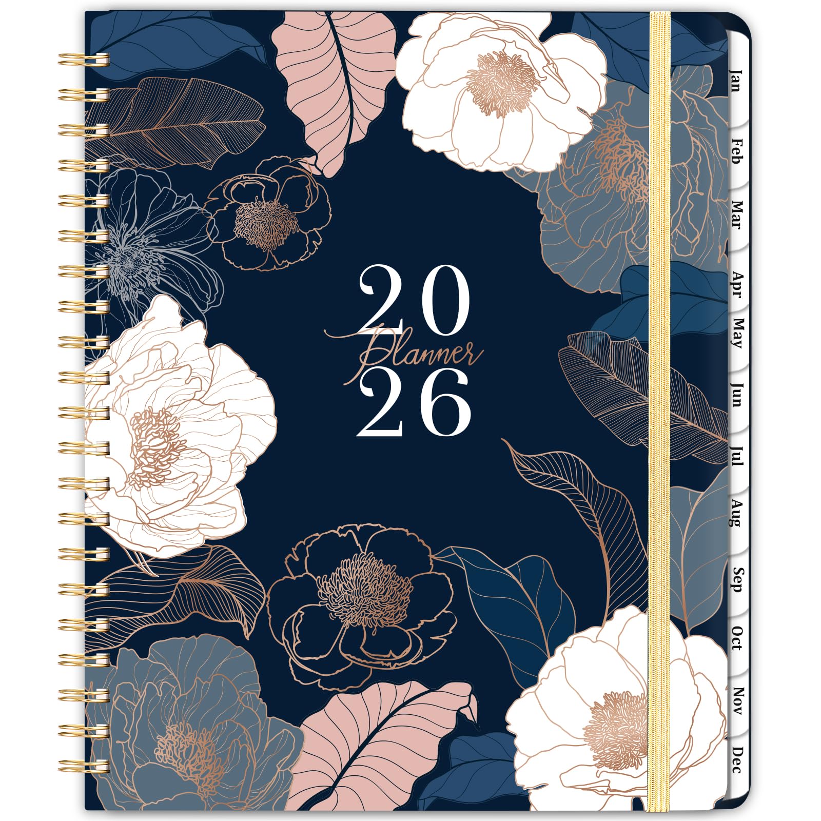 Photo 1 of 2026 Planner - Large Planner 2026, 9" x 11", Jan.2026 - Dec.2026, Weekly ? Monthly Planner 2026, Hardcover, Colorful Tabs, Elastic Closure, Pocket