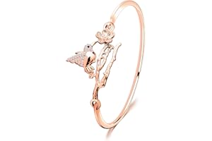 ENSIANTH Rose Gold Hummingbird Bracelet Crystal Bird Jewelry Christmas Gift