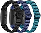 3-Pack Elastic Nylon Bands Compatible with Fitbit