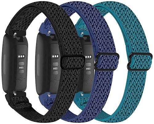 Elastic Bands Fitbit Hr Replacement Bands 3-Pack Elastic Nylon