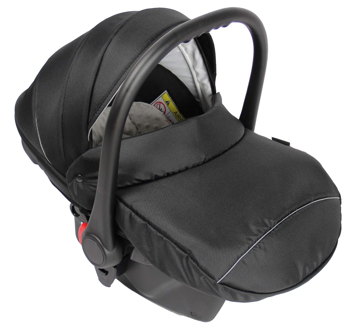 Clamaro Babyschale Auto &#39;JUNO black&#39; ultraleicht 2,95 kg mit Anti-Shock Schaumstoff, Gruppe 0+ (0-13 kg) ECE-R 44/04 - Baby Autositz inkl. Sonnenverdeck und Fußabdeckung - Schwarz