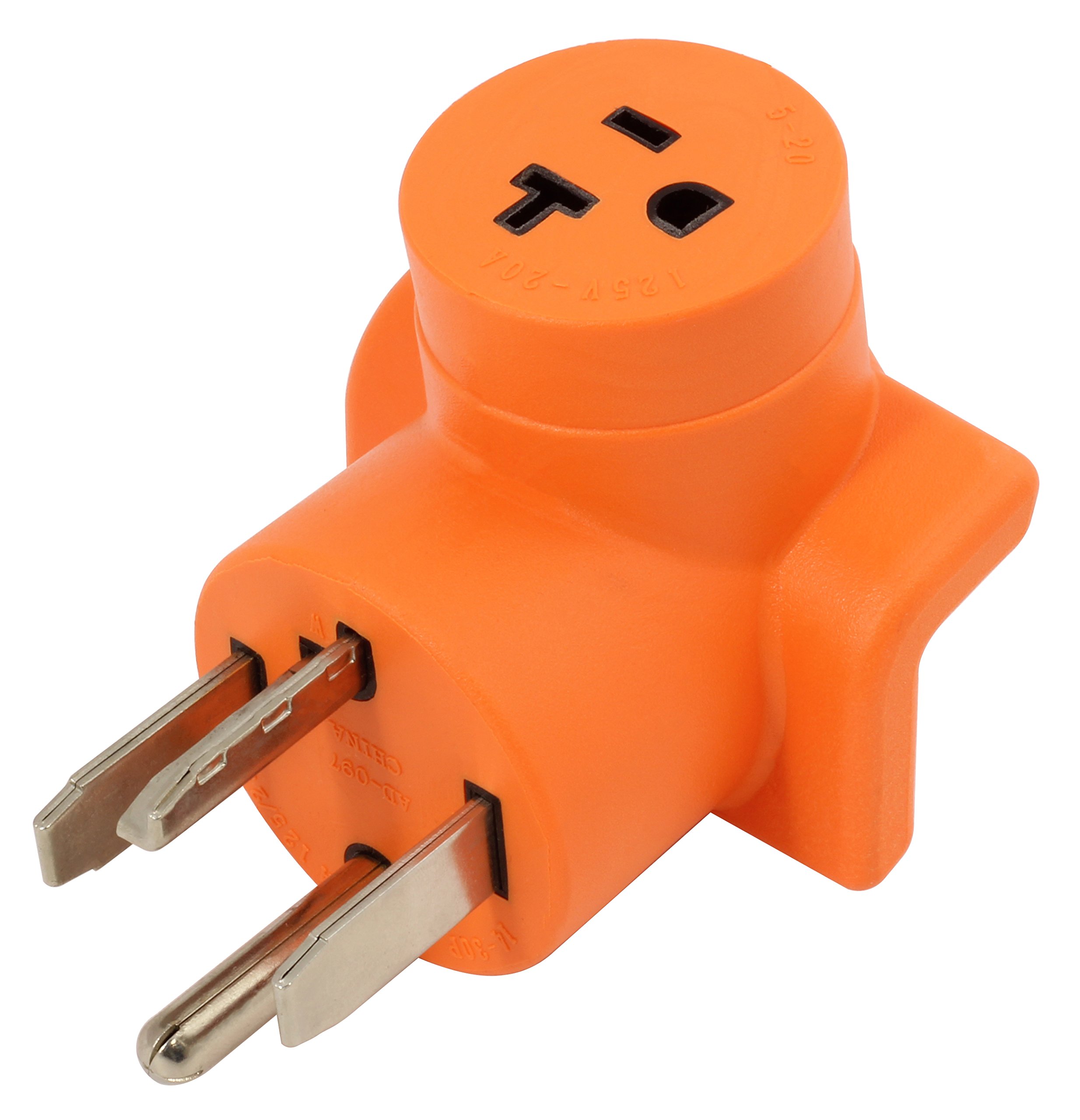 AC WORKS 30 Amp 4-Prong Dryer Wall Outlet Adapter (To Household 15/20A Oulet)