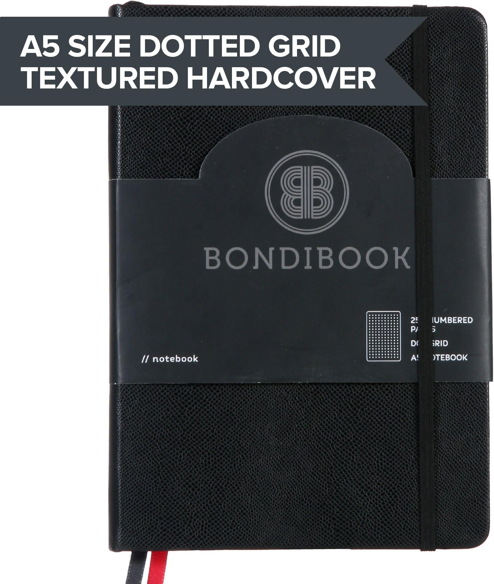A5 Hardcover Dot Grid Bulleted Journal Large Bujo Notebook, 2 Bookmarks, Dotted Numbered Pages, 5.75 X 8.27 Inches