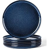 Herogo 6-Piece Stoneware Dinner Plates Set, 10.43" Ceramic Round Plate Set, Double Reactive Glaze Large Dinnerware Plates for Kitchen, Microwave, Oven and Dishwasher Safe, Starry Blue