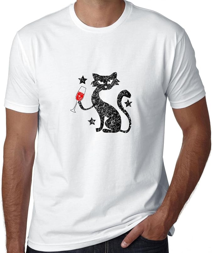 cat wine pocket tee