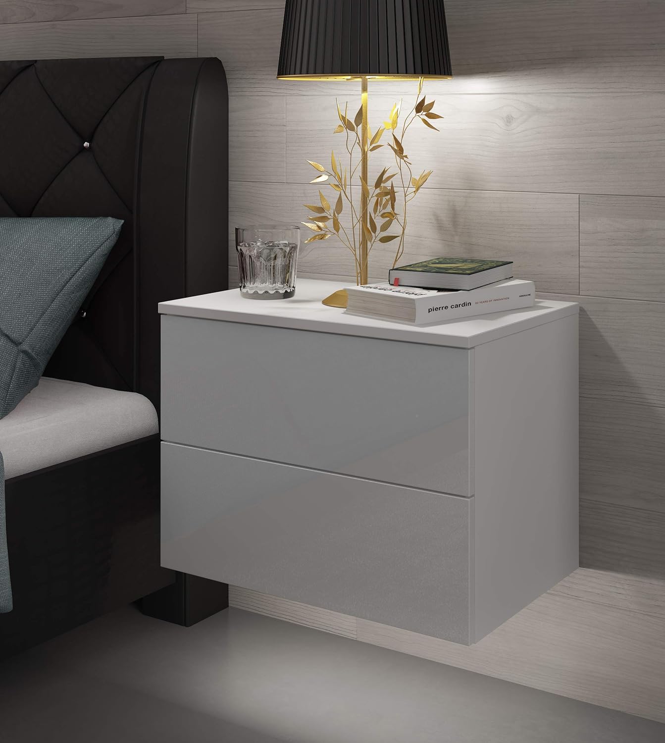 LUK Furniture Nachttisch Lina Hängeschrank mit Schubladen Push to Open