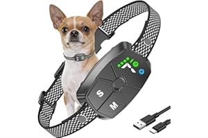 Dog Bark Collar, JeaTone Bark Collar for Large Medium Small Dogs, Smart Anti Barking Training Collar with 7 Adjustable Sensitivity, IPX7 Weatherproof, Black
