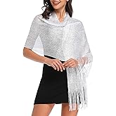 vimate Sparkling Metallic Shawls and Wraps for Evening Party/Wedding/Formal Dresses (With Free Buckle)