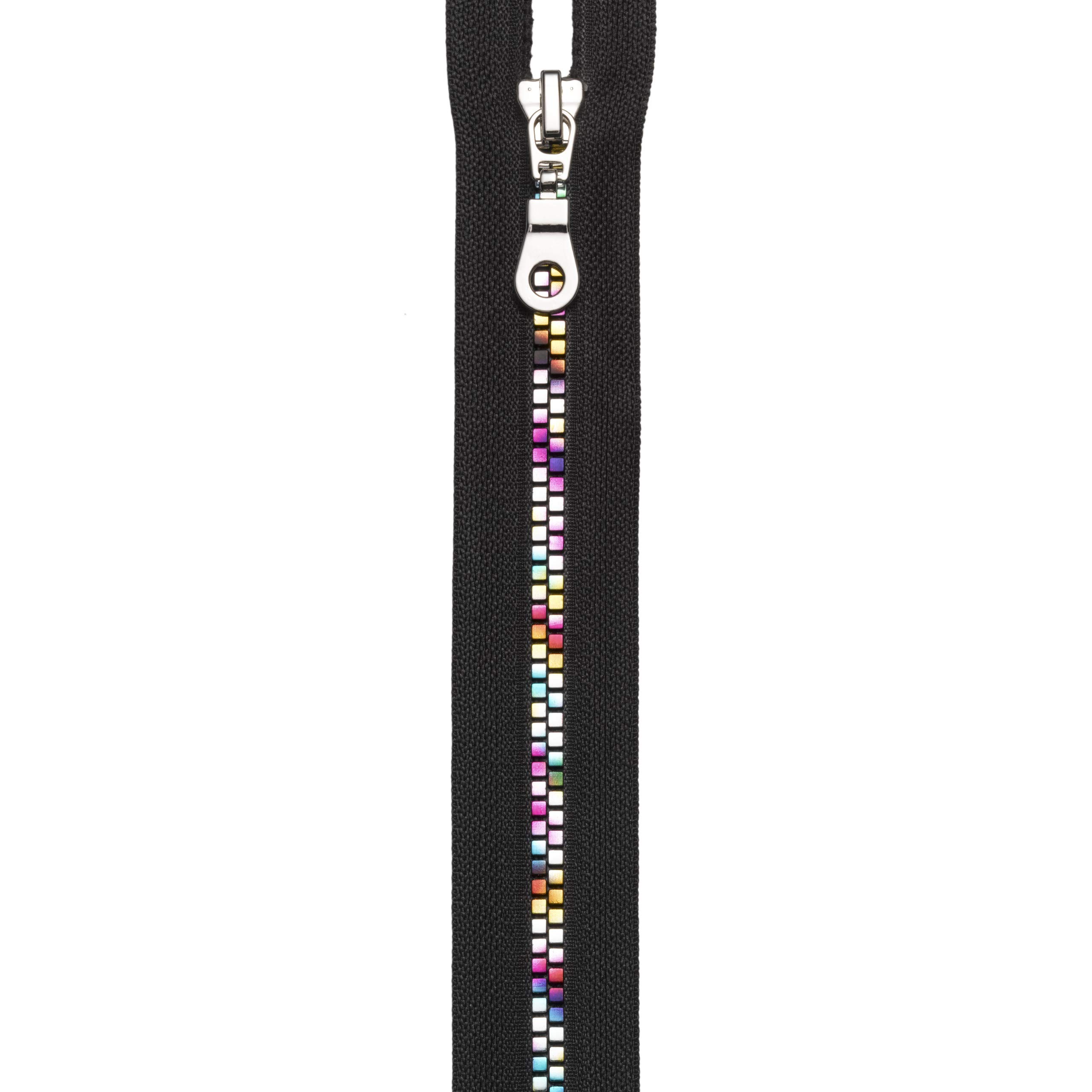 Prym Zip Fastening, Polyester, Black/Rainbow, 50 cm