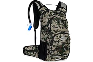 SEMSTY Hydration Backpack 25L, Hiking Backpack with 3L Water Bladder and Rain Cover, Light Water Backpack for Camping Cycling or Daily Men Women