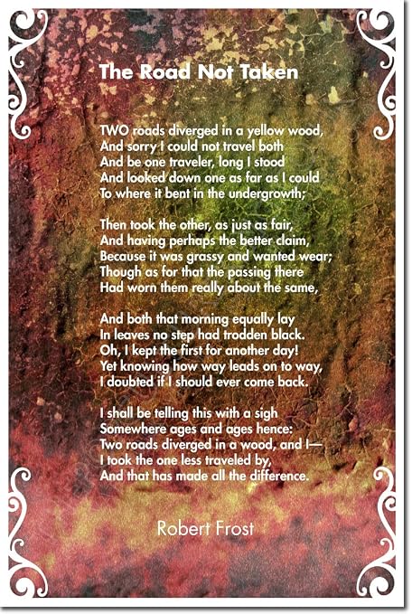 The Road Not Taken Robert Frost Kunstdruck Poster Mit Zitat