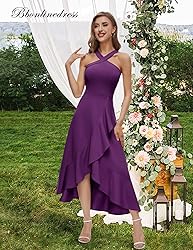 Bbonlinedress Halter Cocktail Bridesmaid Purple