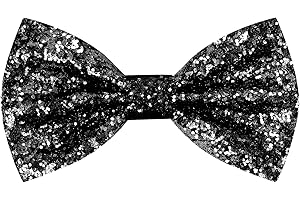Neptniopllab Sparkling Glitter Men's Pre-Tied Bow Tie Shiny Sequins Bowtie for Banquet Carnival Party Christmas Fancy Dress